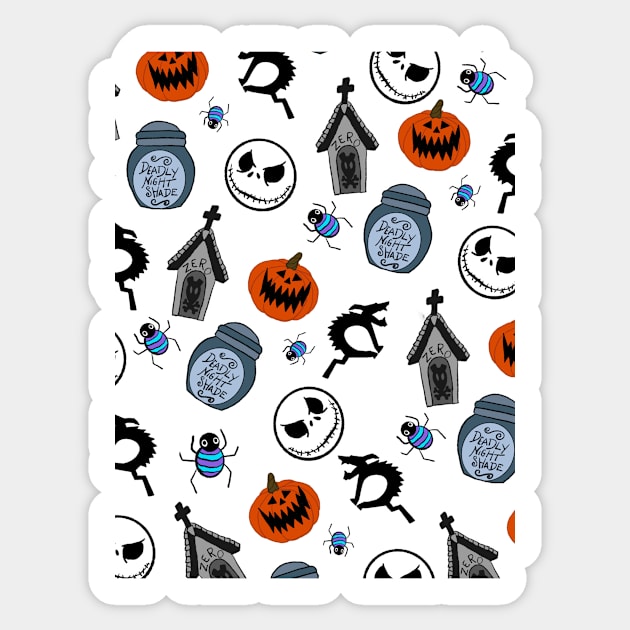 Festive Fright-Graveyard Grey Sticker by millersmystical